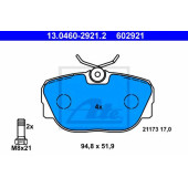 Колодки тормозные дисковые для BMW 3(E30), Z1 <b>ATE 13.0460-2921.2 / 602921</b>