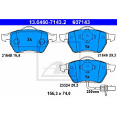 Колодки тормозные дисковые для FORD GALAXY(WGR) / VW SHARAN(7M6,7M8,7M9) <b>ATE 13.0460-7143.2 / 607143</b>