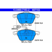 Колодки тормозные дисковые для FORD GALAXY(WGR) / VW SHARAN(7M6, 7M8, 7M9), TRANSPORTER(70XA, 70XB, 70XC, 70XD, 7DB, 7DK, 7DW) <b>ATE 13.0460-7153.2 / 607153</b>