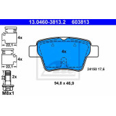 Колодки тормозные дисковые для CITROEN C4(LA#,LC#) / PEUGEOT 207(WA#,WC#), 307(3A/C,3B,3E,3H) <b>ATE 13.0460-3813.2 / 603813</b>