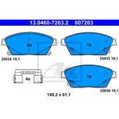 Колодки тормозные дисковые для CHEVROLET CRUZE, ORLANDO, TRACKER, VOLT / OPEL AMPERA, ASTRA GTC J, ASTRA, MOKKA, ZAFIRA <b>ATE 13.0460-7263.2 / 607263</b>