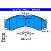 Колодки тормозные дисковые для MERCEDES SPRINTER(901, 902, 903, 904, 905) / VW LT(2, 2DA, 2DB, 2DC, 2DD, 2DE, 2DF, 2DH, 2DK) <b>ATE 13.0460-7909.2 / 607909</b>