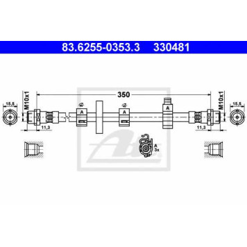 Тормозной шланг ATE 330481 / 83.6255-0353.3