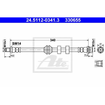 Тормозной шланг ATE 330655 / 24.5112-0341.3