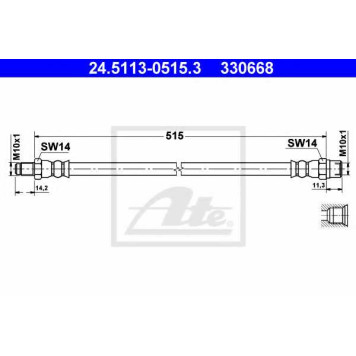 Тормозной шланг ATE 330668 / 24.5113-0515.3