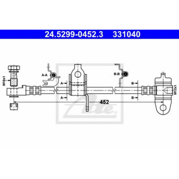 Тормозной шланг ATE 331040 / 24.5299-0452.3