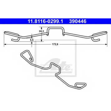 Пружина тормозного суппорта ATE 390446 / 11.8116-0299.1