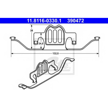 Пружина тормозного суппорта ATE 390472 / 11.8116-0330.1