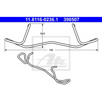 Пружина тормозного суппорта ATE 390507 / 11.8116-0236.1