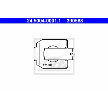 Кронштейн тормозного шланга ATE 390568 / 24.5004-0001.1
