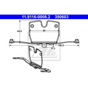 Пружина тормозного суппорта ATE 390603 / 11.8116-0008.2