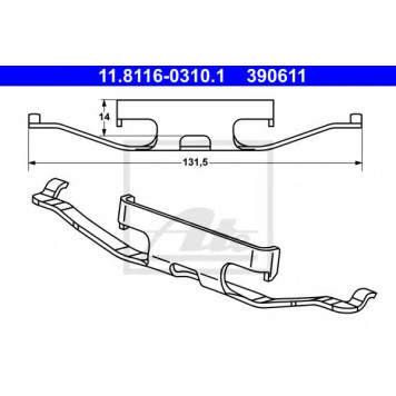 Пружина тормозного суппорта ATE 390611 / 11.8116-0310.1