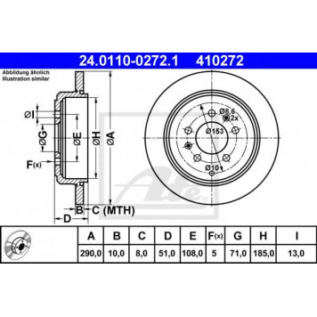 Тормозной диск ATE 410272 / 24.0110-0272.1