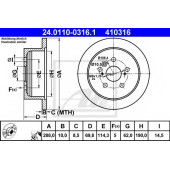 Тормозной диск ATE 410316 / 24.0110-0316.1