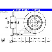 Тормозной диск ATE 411160 / 24.0111-0160.1