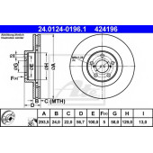 Тормозной диск ATE 424196 / 24.0124-0196.1