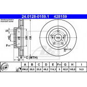 Тормозной диск ATE 428159 / 24.0128-0159.1