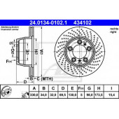 Тормозной диск ATE 434102 / 24.0134-0102.1