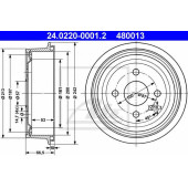 Тормозной барабан ATE 480013 / 24.0220-0001.2