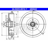 Тормозной барабан ATE 480042 / 24.0223-0012.1