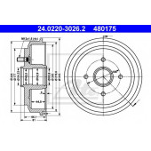 Тормозной барабан ATE 480175 / 24.0220-3026.2
