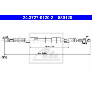 Трос стояночной тормозной системы ATE 580120 / 24.3727-0120.2