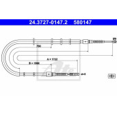 Трос стояночной тормозной системы ATE 580147 / 24.3727-0147.2