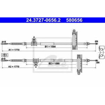 Трос стояночной тормозной системы ATE 580656 / 24.3727-0656.2