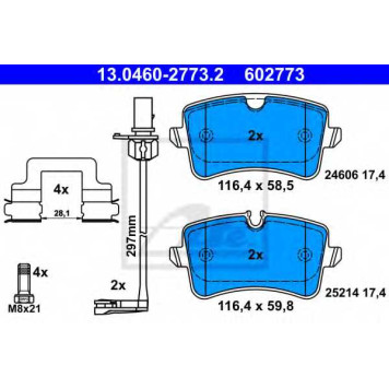 Колодки тормозные дисковые для AUDI A8(4H#) <b>ATE 13.0460-2773.2 / 602773</b>