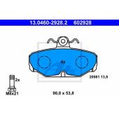 Колодки тормозные дисковые для FORD SCORPIO(GAE,GFR,GGE,GGR,GNR), SIERRA(BNC,BNG,GB4,GBC,GBG) <b>ATE 13.0460-2928.2 / 602928</b>