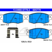 Колодки тормозные дисковые для HYUNDAI ACCENT(MC), i20(PB,PBT) / KIA PRIDE(DA), RIO(JB) <b>ATE 13.0460-5779.2 / 605779</b>