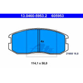 Колодки тормозные дисковые для MITSUBISHI COLT(C5#A, CA#A), LANCER(C1#V, C3#V, C6#A, C7#A, CB#W, CB/D#A, CD#W), MIRAGE(CJ#A, CL#A) <b>ATE 13.0460-5953.2 / 605953</b>