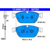 Колодки тормозные дисковые для AUDI A8(4H#), Q5(8R) <b>ATE 13.0460-7281.2 / 607281</b>