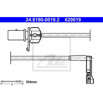Сигнализатор износа тормозных колодок ATE 620019 / 24.8190-0019.2