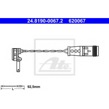 Сигнализатор износа тормозных колодок ATE 620067 / 24.8190-0067.2
