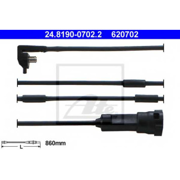 Сигнализатор износа тормозных колодок ATE 620702 / 24.8190-0702.2