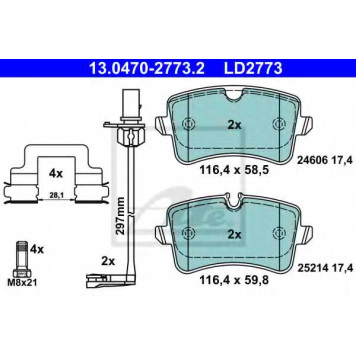 Колодки тормозные дисковые для AUDI A8(4H#) <b>ATE 13.0470-2773.2 / LD2773</b>