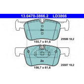 Колодки тормозные дисковые для BMW 1(F20,F21), 3(F30,F31,F34,F35,F80), 4(F32,F33,F36,F82,F83) <b>ATE 13.0470-3866.2 / LD3866</b>