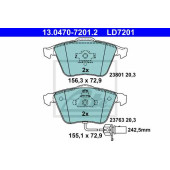 Колодки тормозные дисковые для AUDI A4(8E2, 8E5, 8EC, 8ED, 8H7, 8HE, B6, B7), A6(4F2, 4F5, 4FH, C6), A8(4E#) <b>ATE 13.0470-7201.2 / LD7201</b>