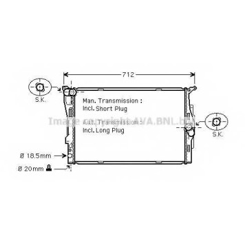 Радиатор охлаждения двигателя AVA QUALITY COOLING BWA2292