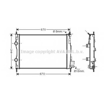 Радиатор охлаждения двигателя AVA QUALITY COOLING DN2361