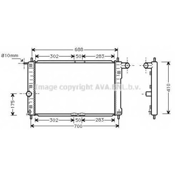 Радиатор охлаждения двигателя AVA QUALITY COOLING DWA2014