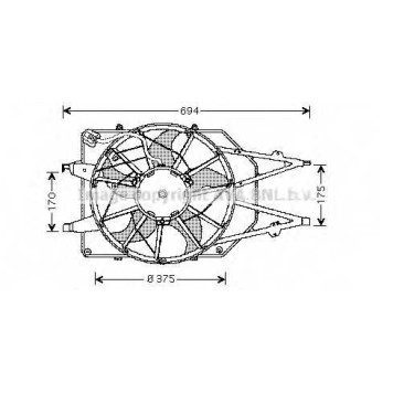 Вентилятор охлаждения двигателя AVA QUALITY COOLING FD7508