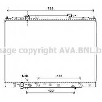 Радиатор охлаждения двигателя AVA QUALITY COOLING HD2267