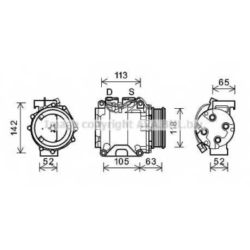 Компрессор кондиционера для HONDA ACCORD(CL), ACCORD VII Tourer(CM) <b>AVA QUALITY COOLING HDAK238</b>