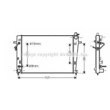 Радиатор охлаждения двигателя AVA QUALITY COOLING HY2203