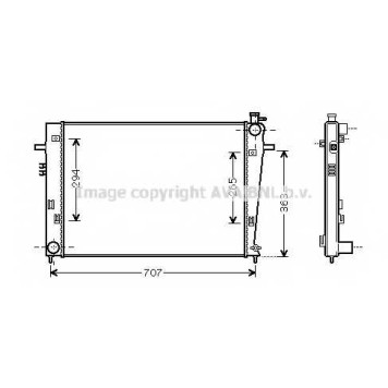 Радиатор охлаждения двигателя AVA QUALITY COOLING HY2204