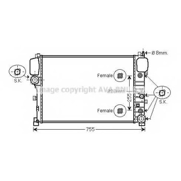 Радиатор охлаждения двигателя AVA QUALITY COOLING MS2447
