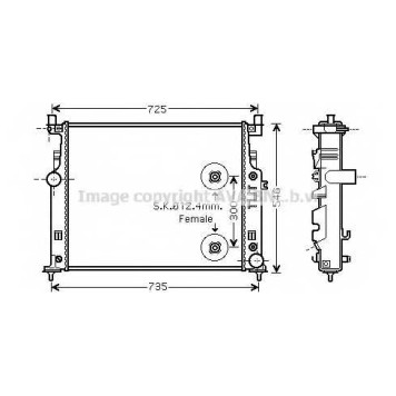 Радиатор охлаждения двигателя AVA QUALITY COOLING MS2458