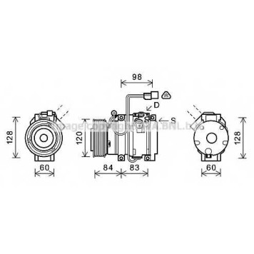 Компрессор кондиционера для MITSUBISHI PAJERO(V6#W, V7#W,V6#W,V7#W) <b>AVA QUALITY COOLING MTAK227</b>